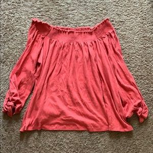 Off shoulder long sleeve blouse